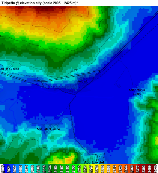 Tirípetio elevation map