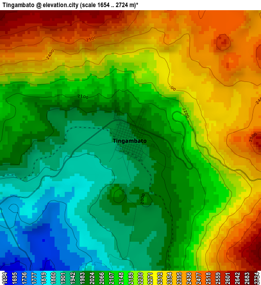 Tingambato elevation map