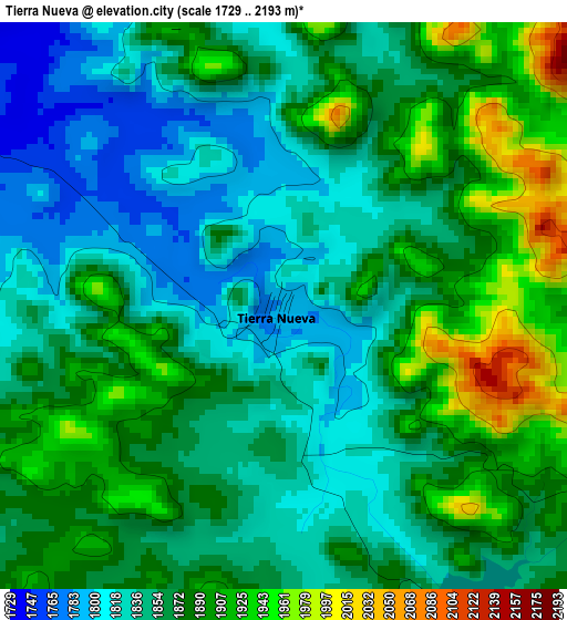 Tierra Nueva elevation map