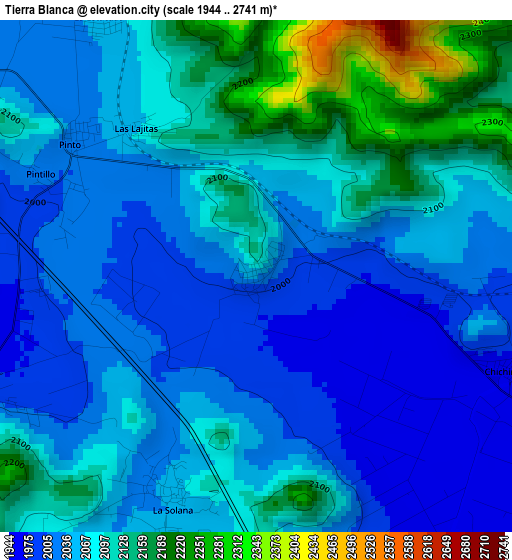 Tierra Blanca elevation map