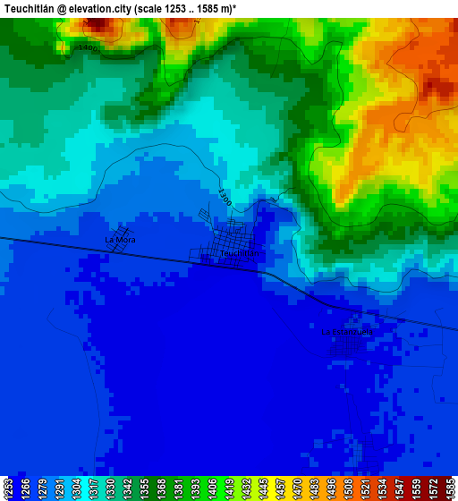 Teuchitlán elevation map