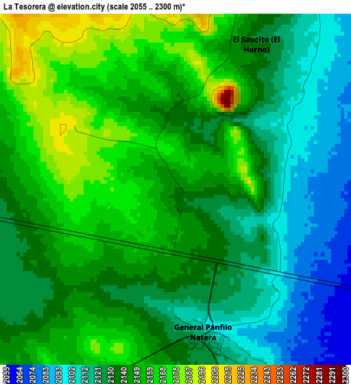 La Tesorera elevation map