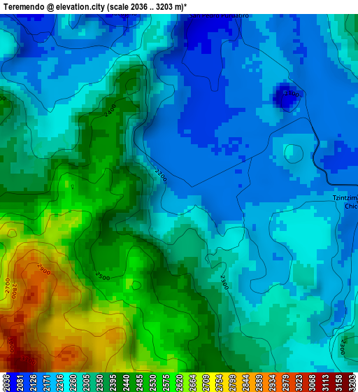 Teremendo elevation map