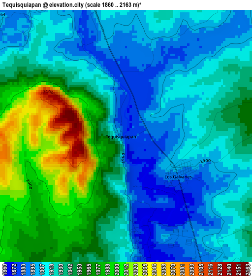 Tequisquiapan elevation map