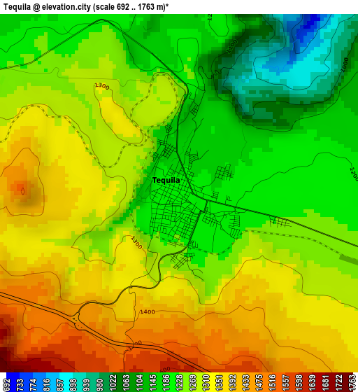 Tequila elevation map