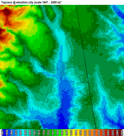 Tepusco elevation map