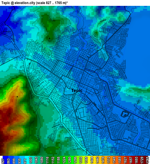 Tepic elevation map