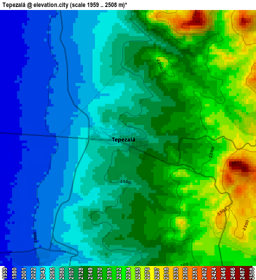 Tepezalá elevation map