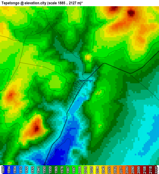 Tepetongo elevation map