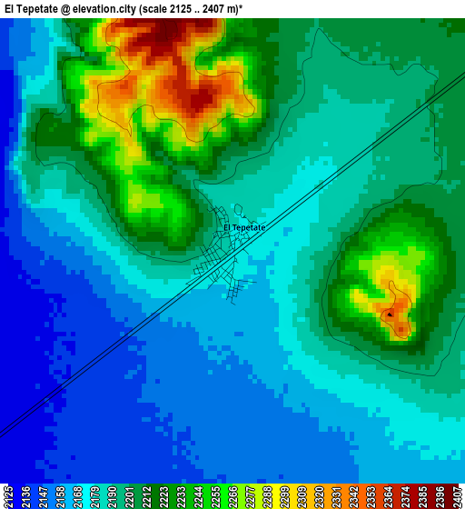 El Tepetate elevation map