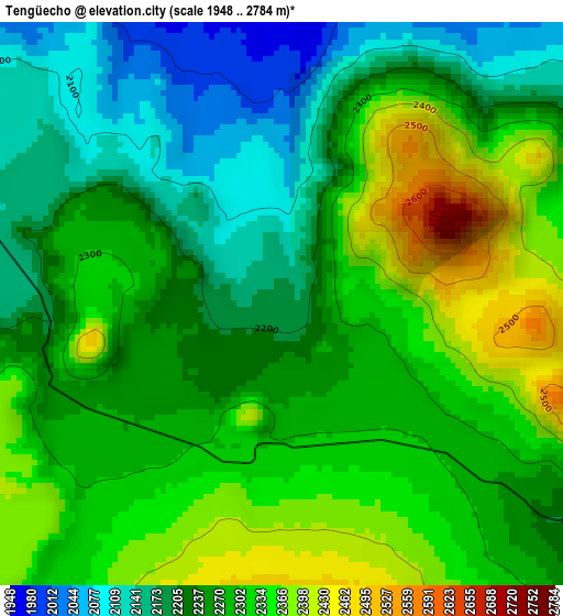 Tengüecho elevation map
