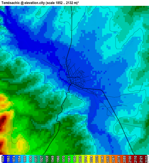 Temósachic elevation map