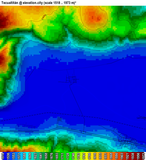 Tecualtitán elevation map
