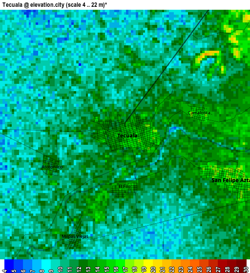 Tecuala elevation map