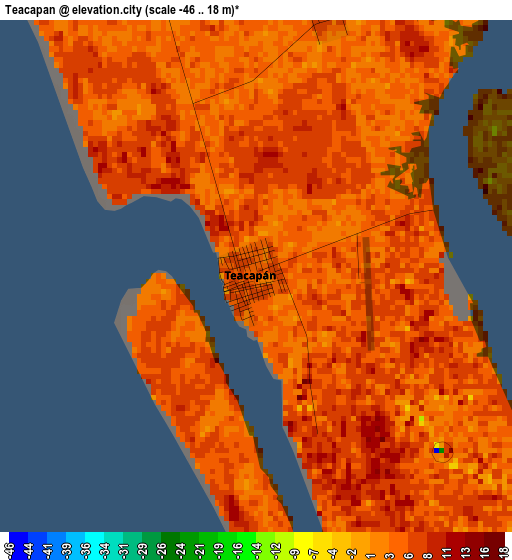 Teacapan elevation map