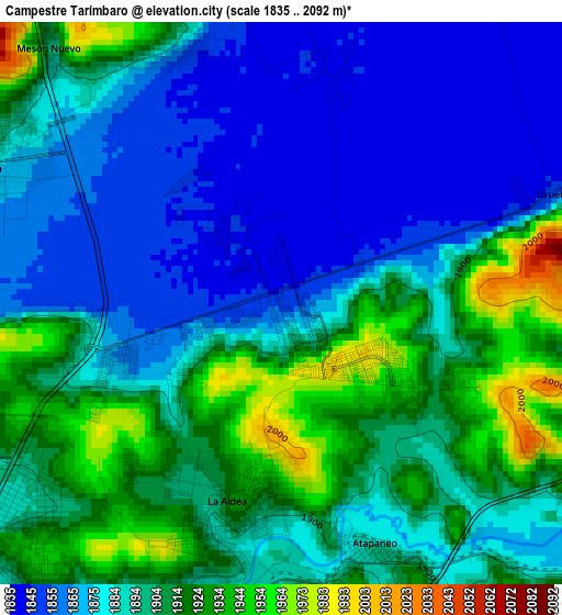 Campestre Tarímbaro elevation map