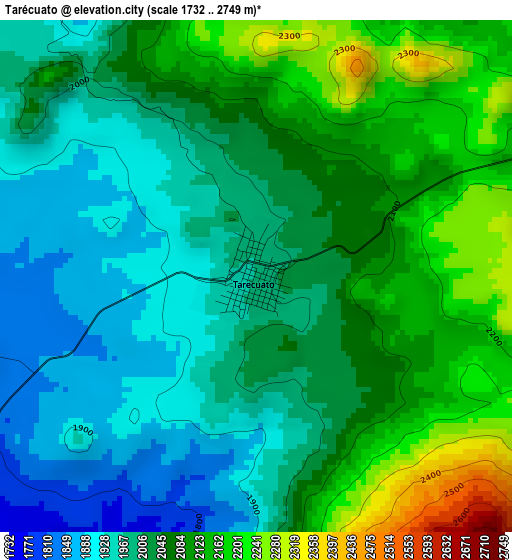 Tarécuato elevation map