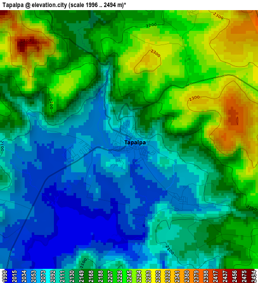 Tapalpa elevation map