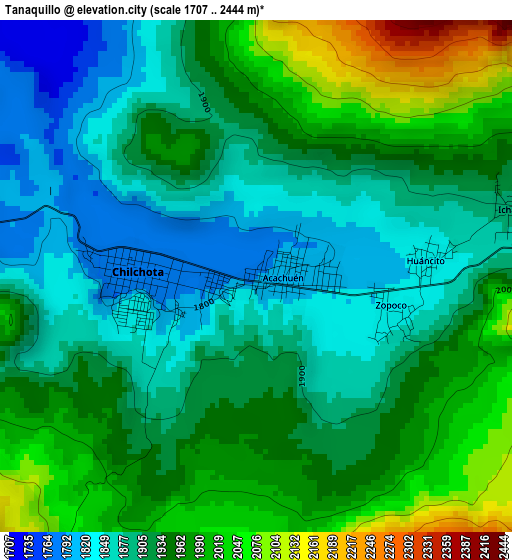 Tanaquillo elevation map