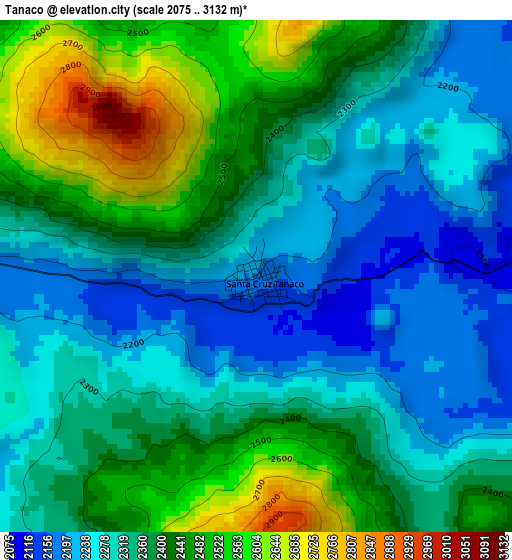 Tanaco elevation map