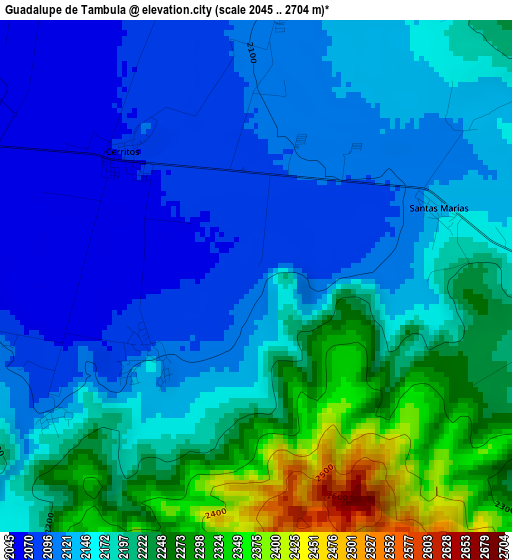 Guadalupe de Tambula elevation map