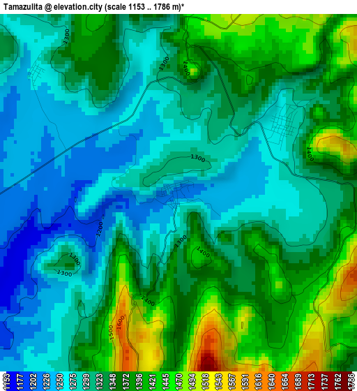 Tamazulita elevation map