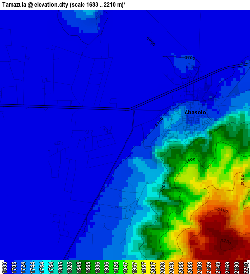 Tamazula elevation map