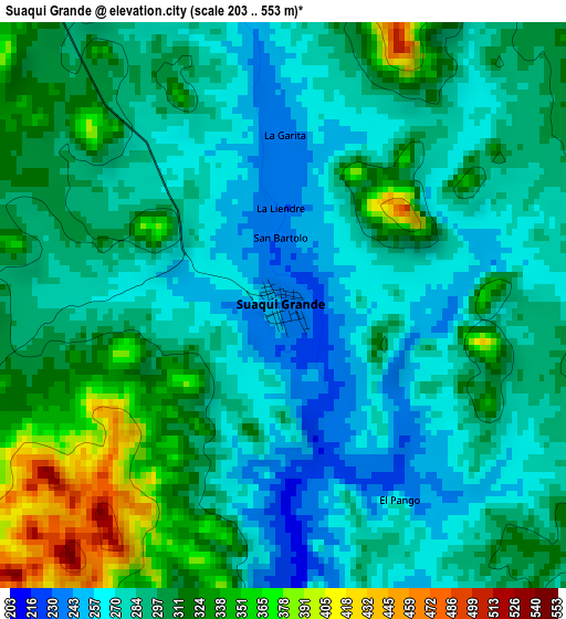 Suaqui Grande elevation map