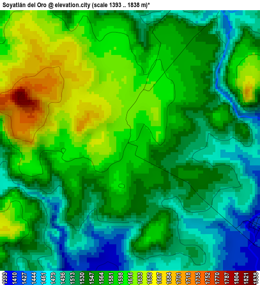 Soyatlán del Oro elevation map