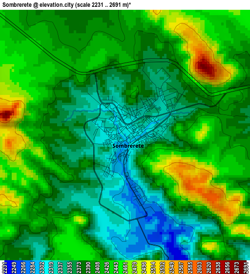 Sombrerete elevation map