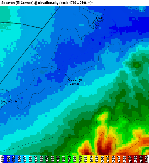 Socavón (El Carmen) elevation map