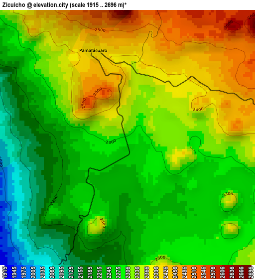 Zicuicho elevation map