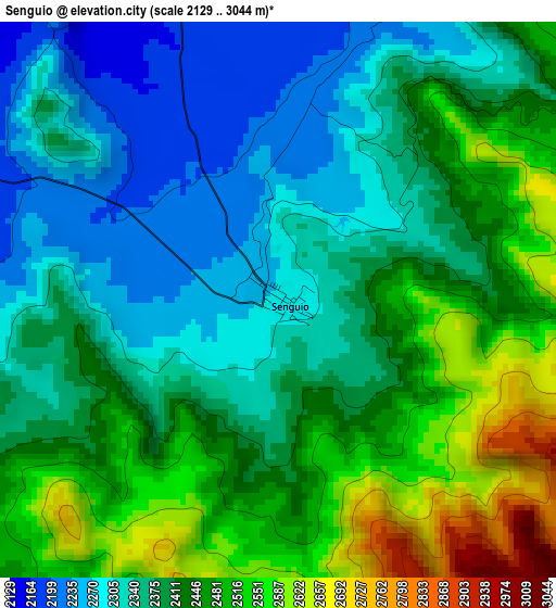 Senguio elevation map