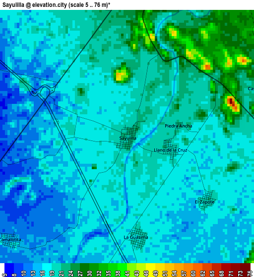 Sayulilla elevation map