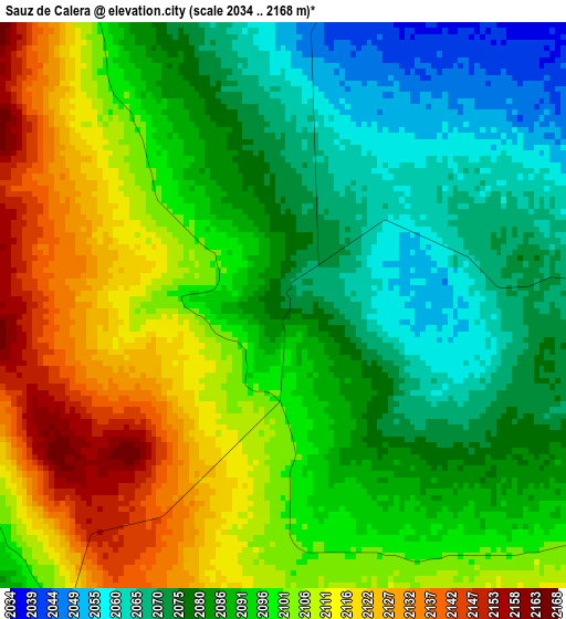 Sauz de Calera elevation map
