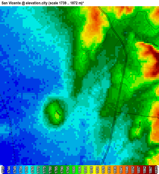 San Vicente elevation map