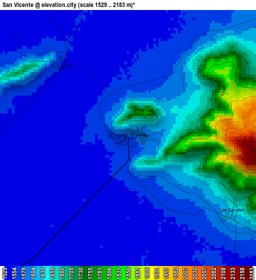 San Vicente elevation map