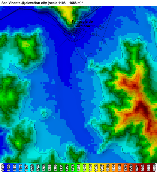 San Vicente elevation map