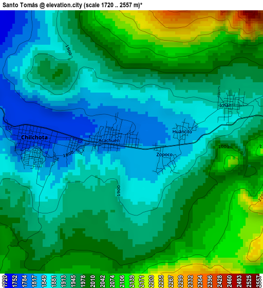 Santo Tomás elevation map