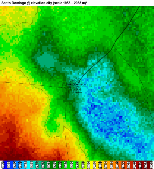 Santo Domingo elevation map