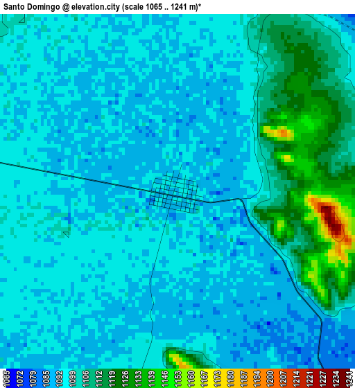 Santo Domingo elevation map