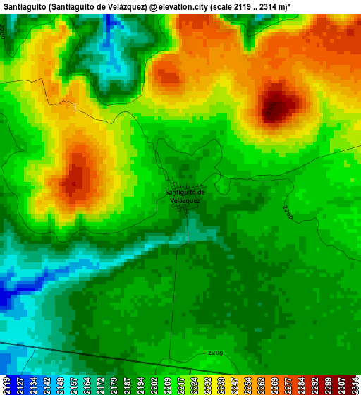 Santiaguito (Santiaguito de Velázquez) elevation map