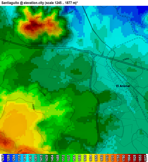 Santiaguito elevation map