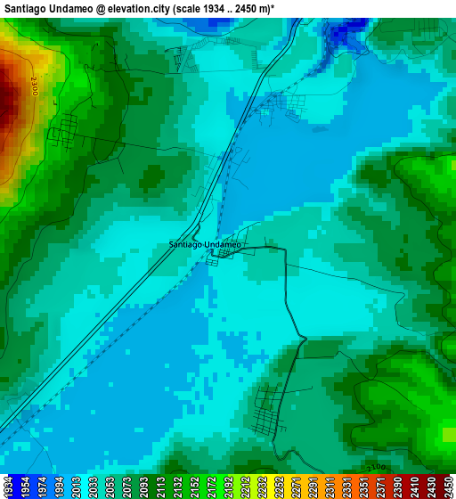 Santiago Undameo elevation map