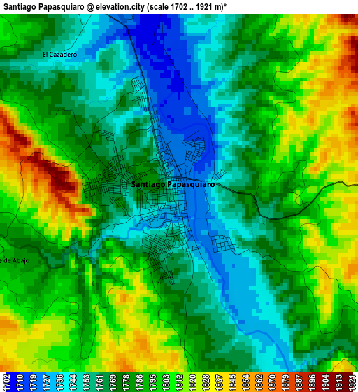 Santiago Papasquiaro elevation map