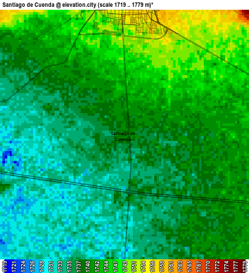 Santiago de Cuenda elevation map