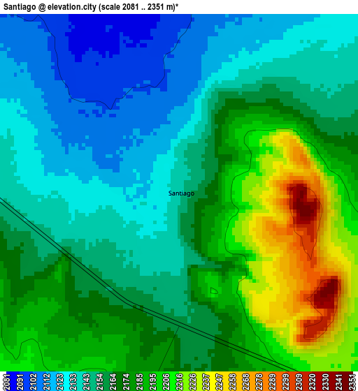 Santiago elevation map