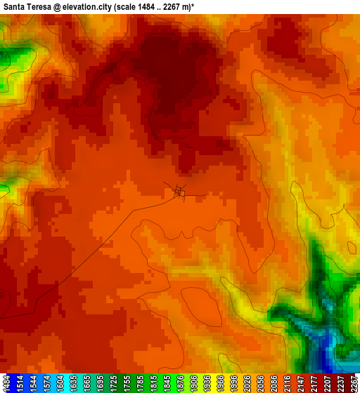 Santa Teresa elevation map