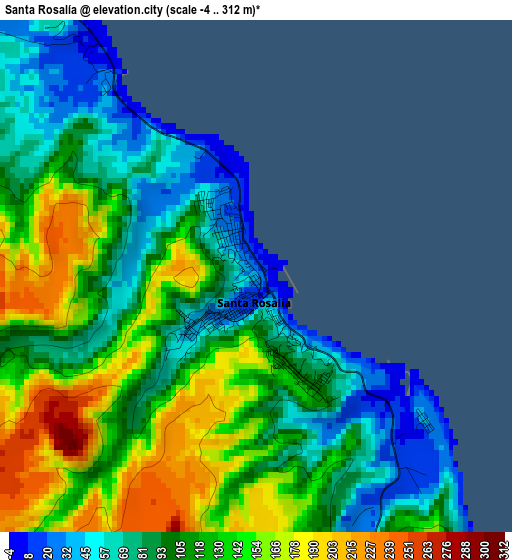Santa Rosalía elevation map