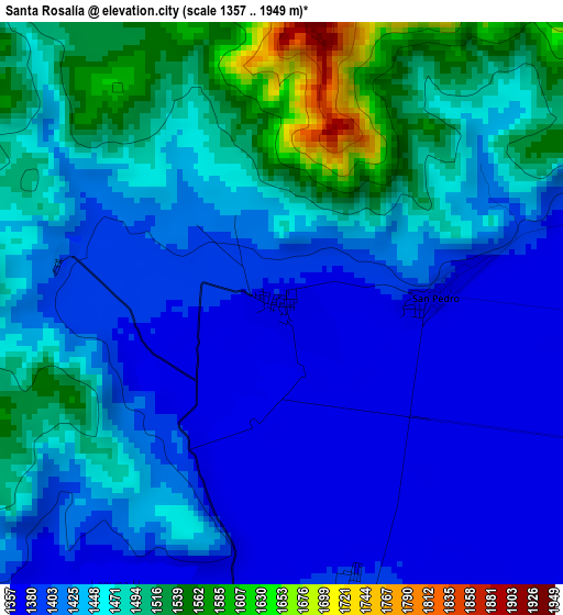 Santa Rosalía elevation map